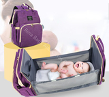 Multifunctional Large Capacity Baby Diaper Mummy Backpack with Baby Bed