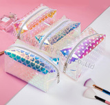TPU Sparkle Cosmetic Packaging Bag Shiny Waterproof Luxury Makeup Zipper Pouch
