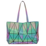 Luminous Lotus Geometric Shoulder Tote Bag