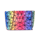 Rainbow Color Ladies Crossbody Shoulder Geometric Handbag