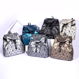 Hot Selling Ladies Fashion School Reflective Geometric Backpack Bag