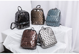 Waterproof Geometric Backpack Diamond Lattice Travel Bag for School
