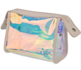 Fashion Travel Portable Waterproof Big Capacity Transparent Laser TPU Cosmetic Bag