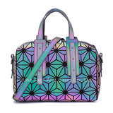 Women Luminous Geometric handbag Pillow Shoulder Crossbody Bag