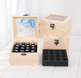 15 Grids Wooden Storage Box Organizer Essential Oil Carrying Case