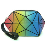 Geometric Cosmetic Bag Pouch with Rainbow Color