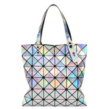 Holographic PU Geometric Tote Bag