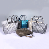 Geometric Tote Bags Fashion Design PU Leather Women Handbags